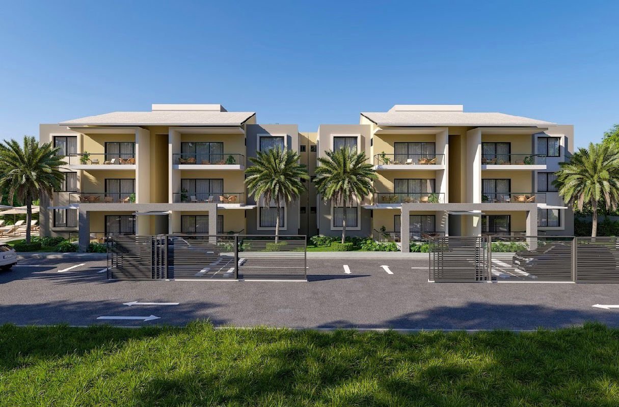 Residence Caribey 3 (2) Edificio residencial moderno con palmeras y aparcamiento privado
